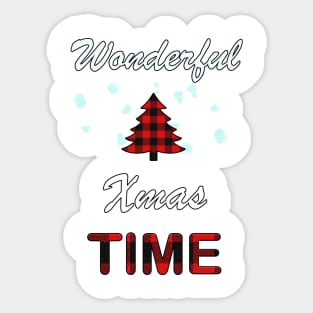 Xmas buffalo plaid tree Sticker